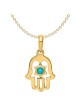 14k Yellow Gold Star of David Turquoise Hamsa Pend | Jewelry | Judaica