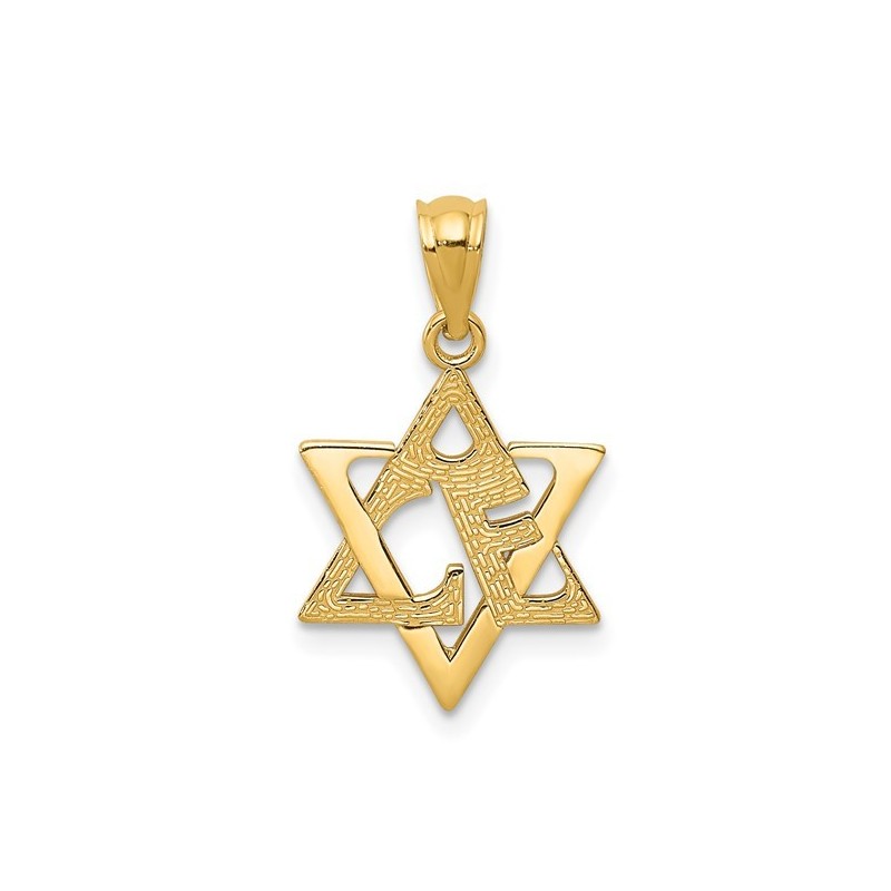 14k Yellow Gold Star of David Love Pendant | Jewelry | Judaica