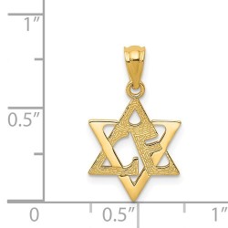 14k Yellow Gold Star of David Love Pendant | Jewelry | Judaica