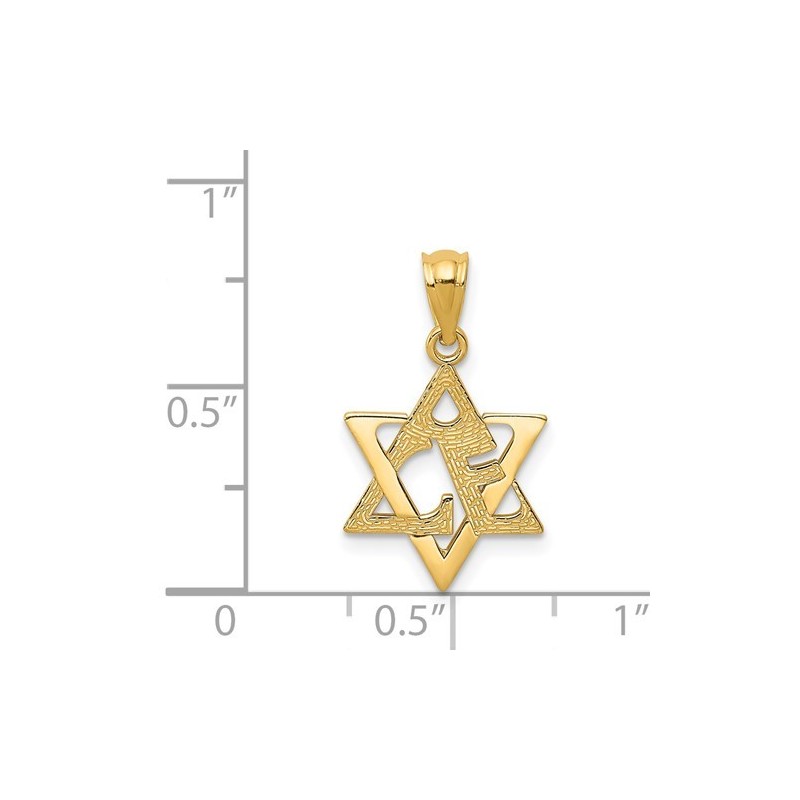 14k Yellow Gold Star of David Love Pendant | Jewelry | Judaica