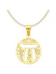 14k Yellow Gold Filigree Circle Chai Pendant | Jewelry | Judaica