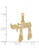 14k Yellow Gold Filigree Openwork Chai Pendant | Jewelry | Judaica