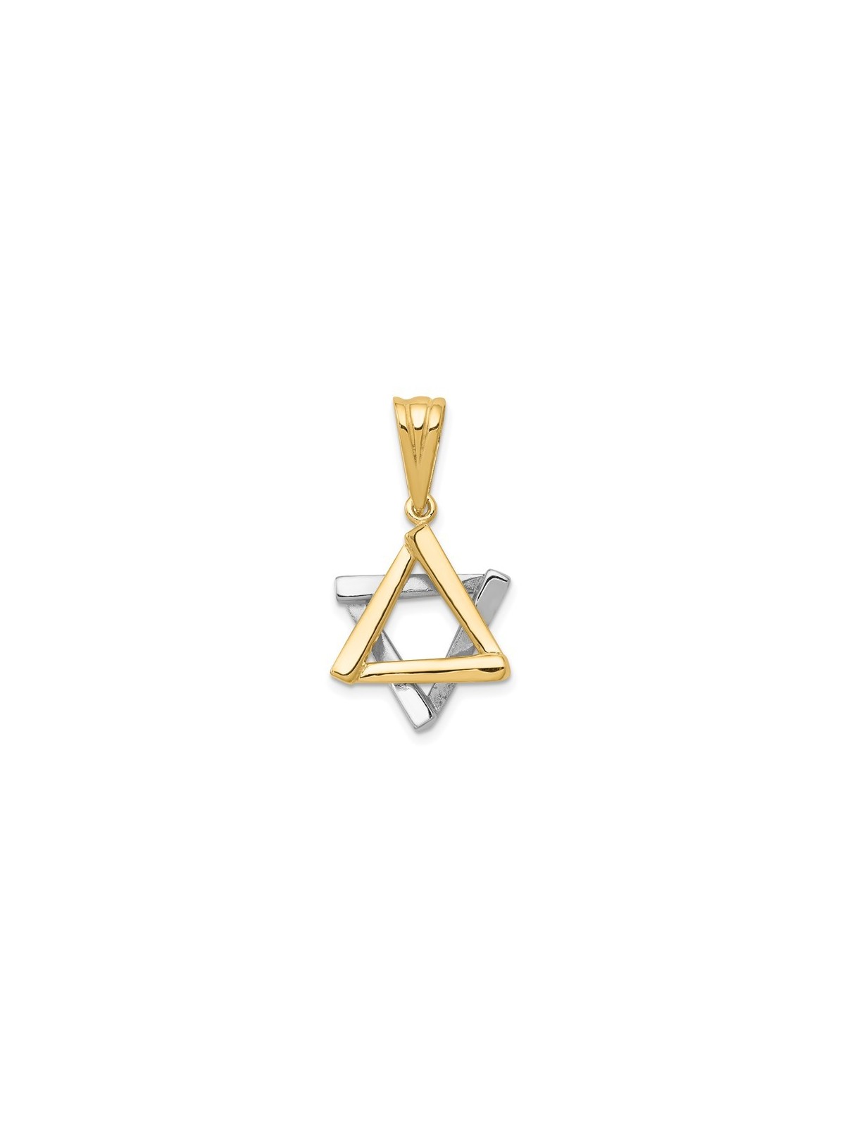 14k Two-Tone Gold Polished Star of David Pendant | Jewelry | Judaica