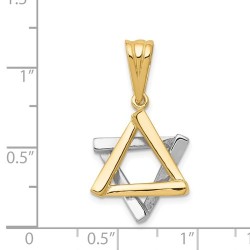14k Two-Tone Gold Polished Star of David Pendant | Jewelry | Judaica