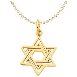 14k Yellow Gold Open-Back Star of David Pendant | Jewelry | Judaica