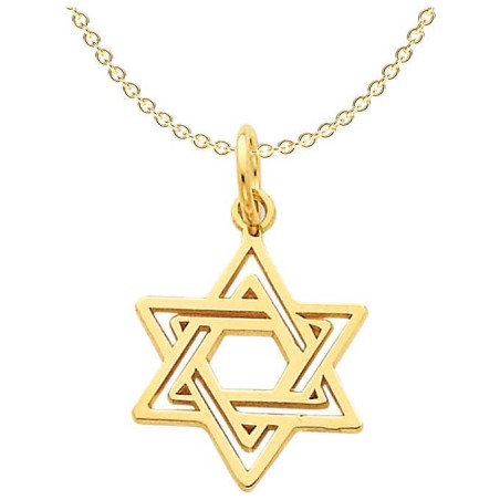 14k Yellow Gold Open-Back Star of David Pendant | Jewelry | Judaica