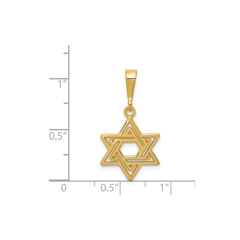 14k Yellow Gold Open-Back Star of David Pendant | Jewelry | Judaica