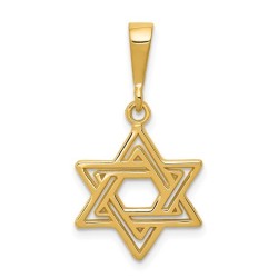 14k Yellow Gold Open-Back Star of David Pendant | Jewelry | Judaica