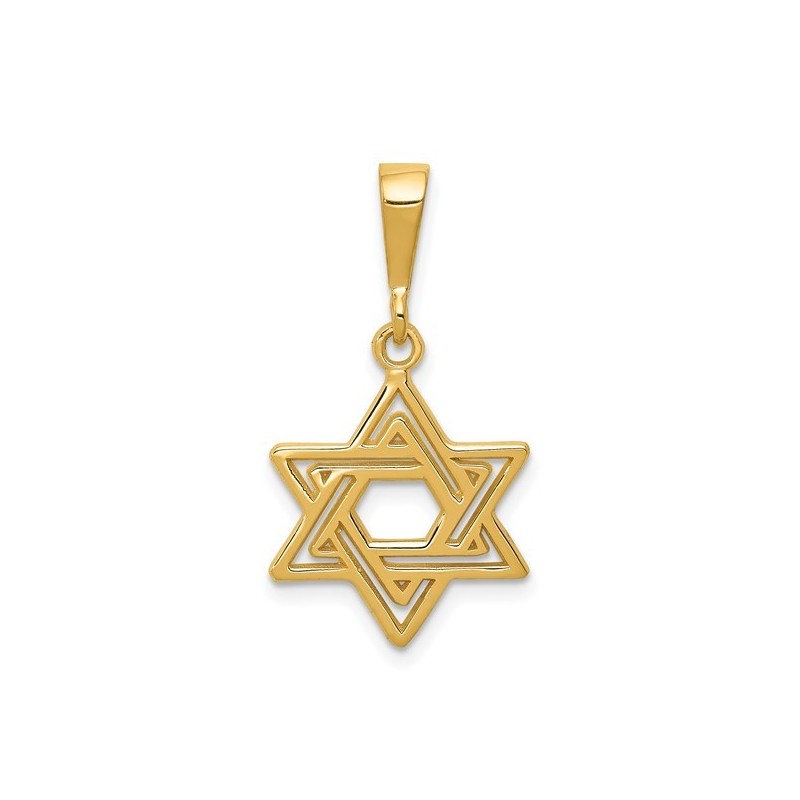 14k Yellow Gold Open-Back Star of David Pendant | Jewelry | Judaica