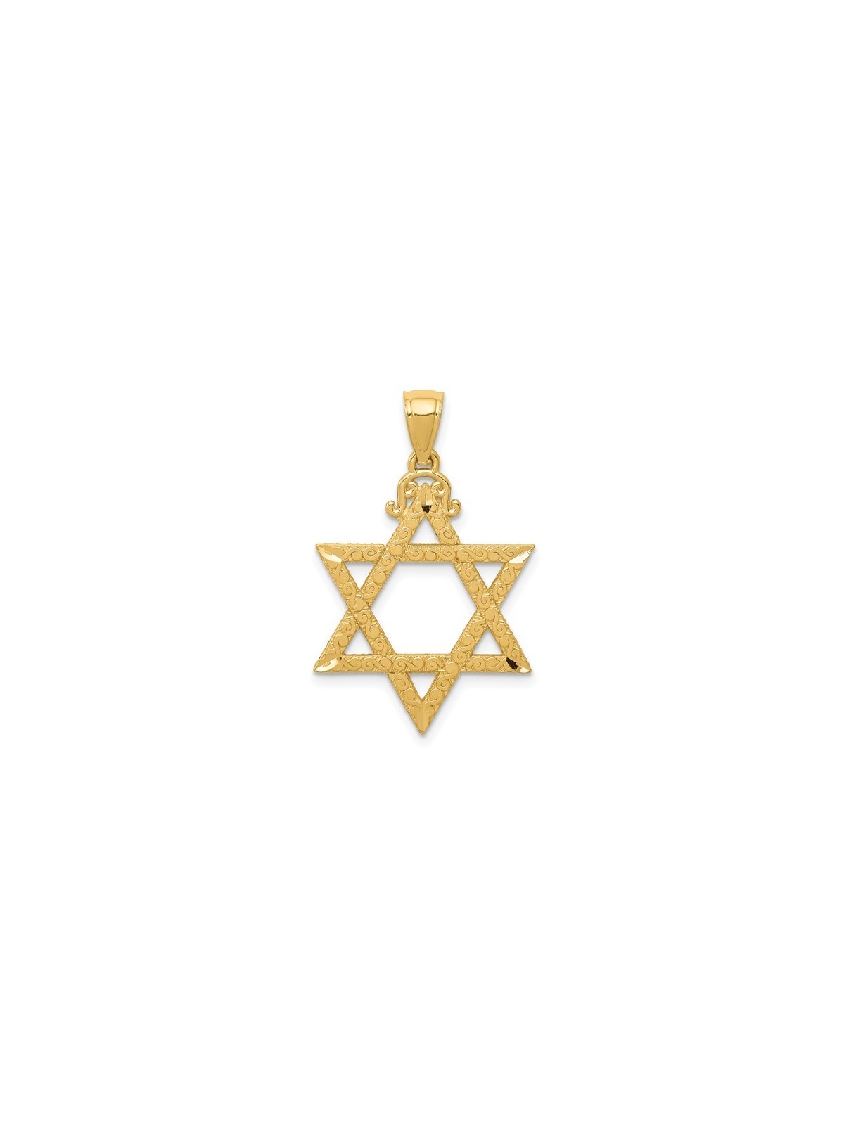 14k Yellow Gold Diamond-Cut Filigree Star of David | Jewelry | Judaica