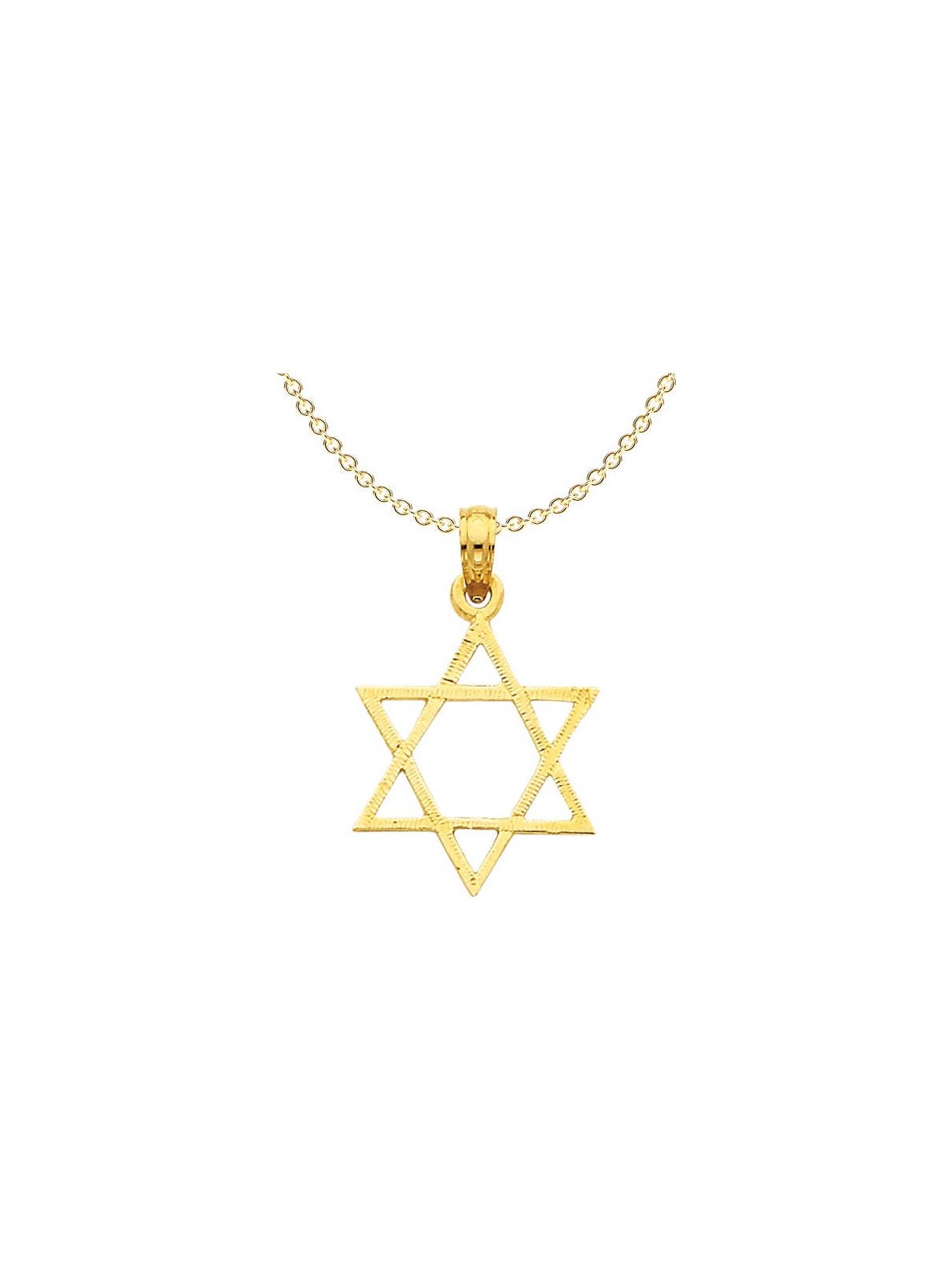Large 14k Yellow Gold Textured Star of David Penda | Jewelry | Judaica