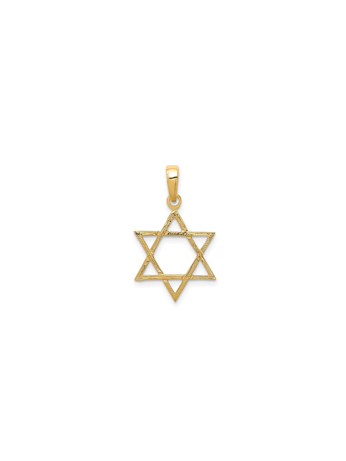 Large 14k Yellow Gold Textured Star of David Penda | Jewelry | Judaica
