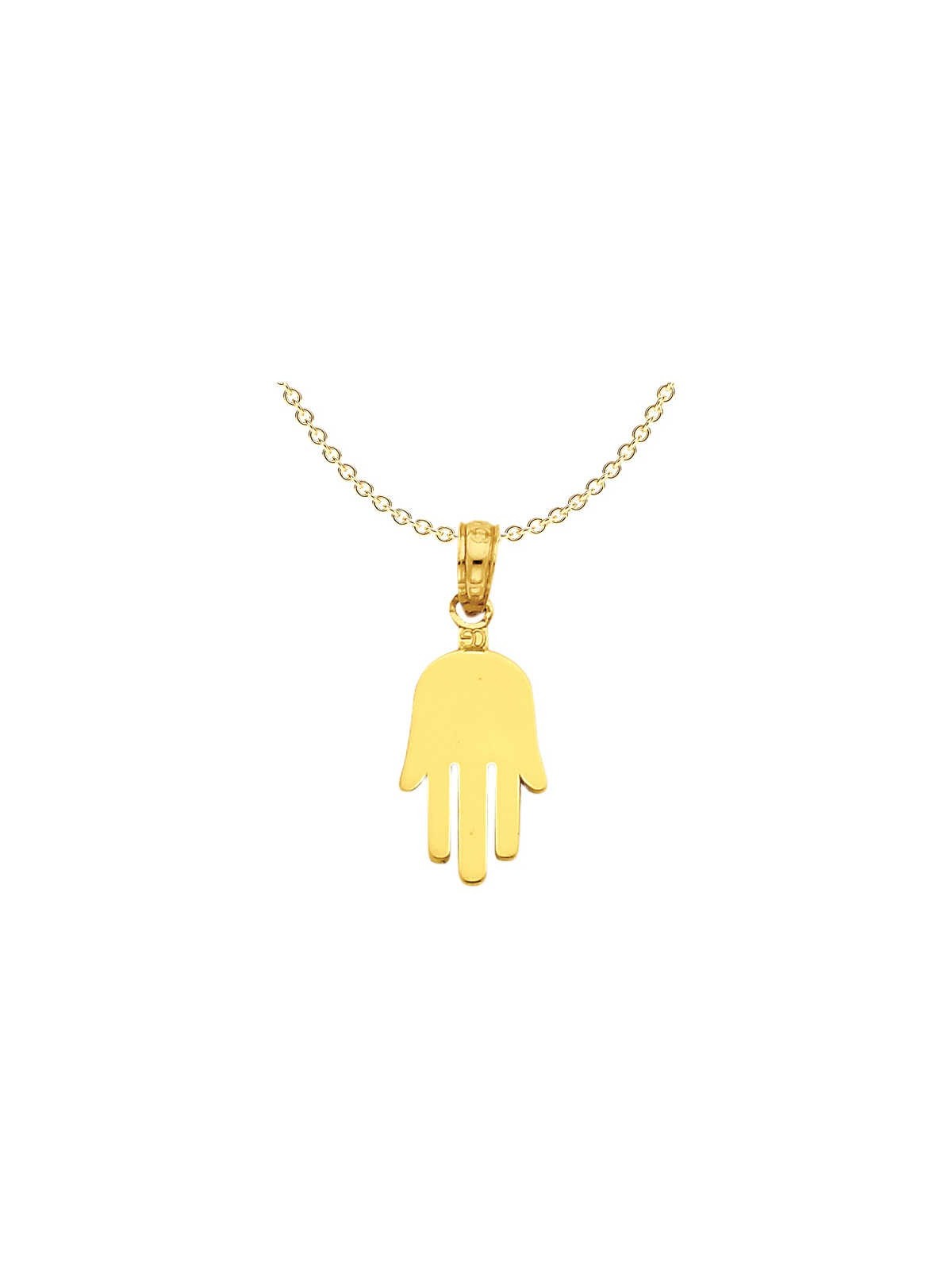 Large 14K Yellow Gold Hamsa Pendant | Jewelry | Judaica