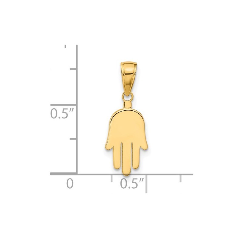 Large 14K Yellow Gold Hamsa Pendant | Jewelry | Judaica