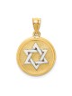 14k Two-Tone Gold Star Of David Disc Pendant | Jewelry | Judaica