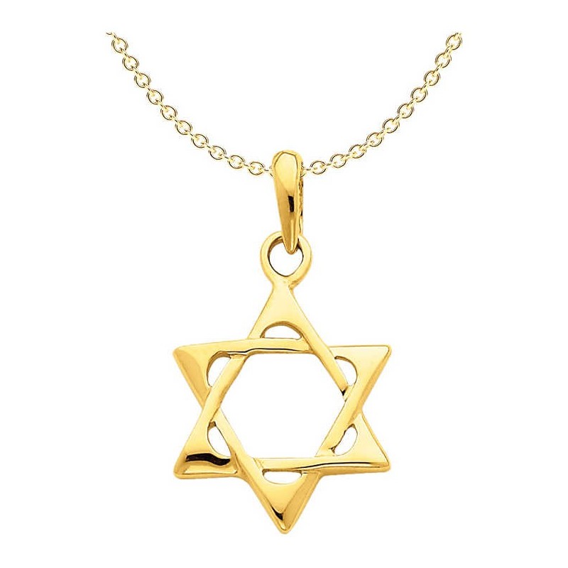 14k Yellow Gold High-Polish Classic Star of David  | Jewelry | Judaica