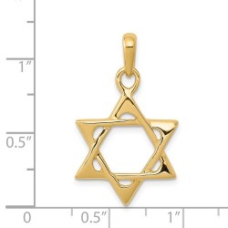 14k Yellow Gold High-Polish Classic Star of David  | Jewelry | Judaica