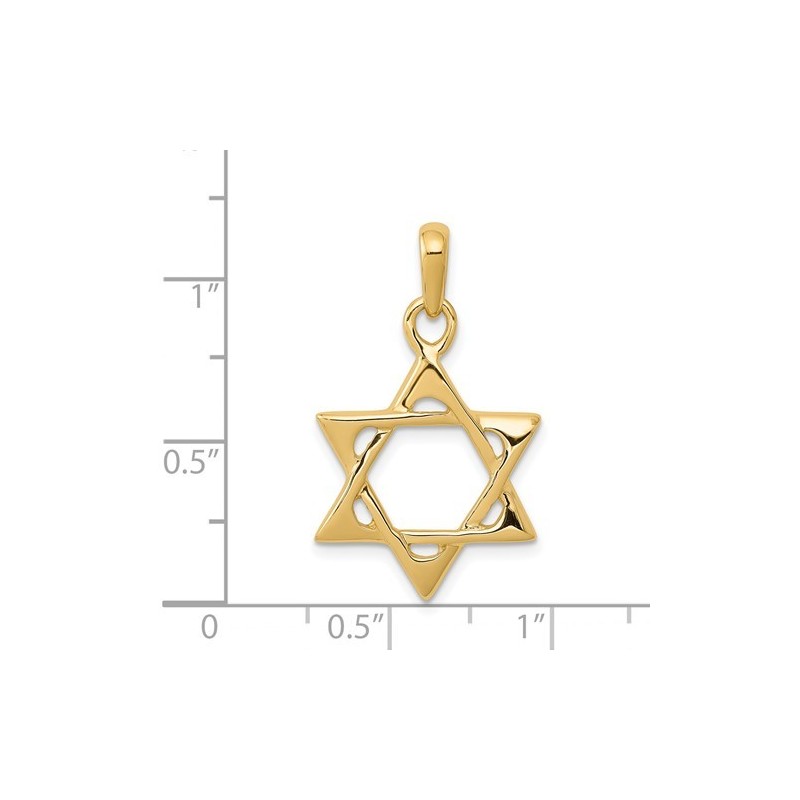 14k Yellow Gold High-Polish Classic Star of David  | Jewelry | Judaica