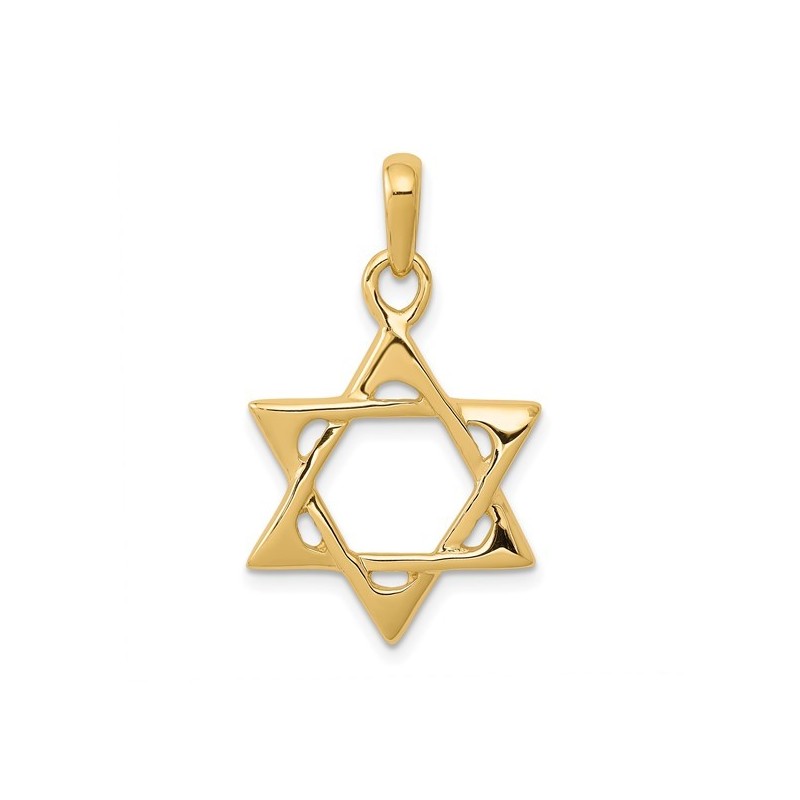 14k Yellow Gold High-Polish Classic Star of David  | Jewelry | Judaica