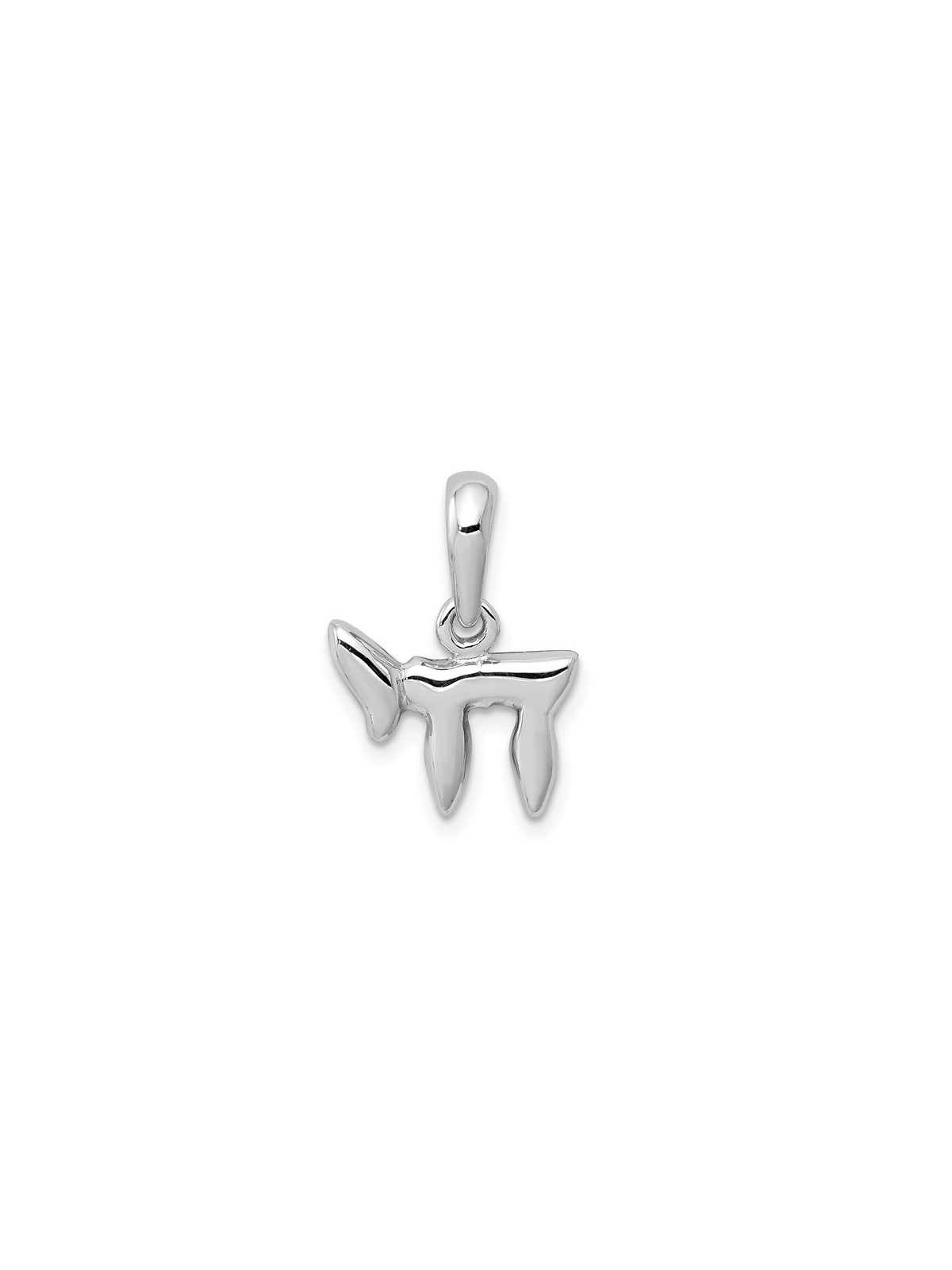 14k Polished White Gold Chai Pendant | Jewelry | Judaica