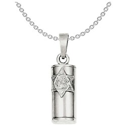 Sterling Silver Symbolic Mezuzah Pendant | Jewelry | Judaica