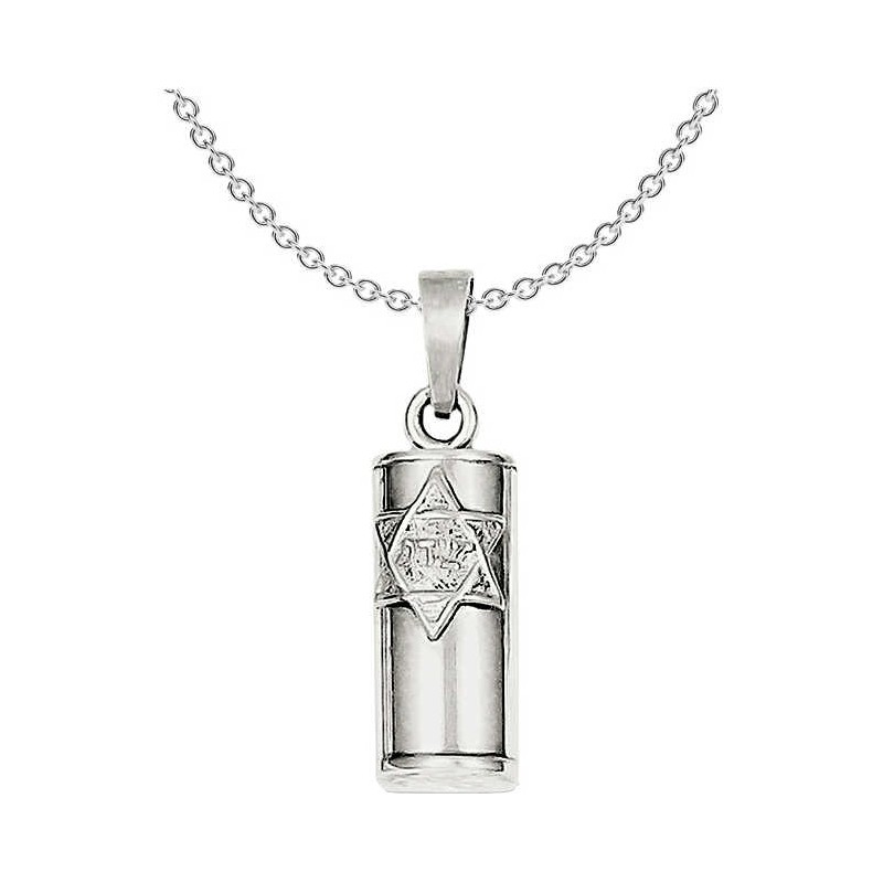 Sterling Silver Symbolic Mezuzah Pendant | Jewelry | Judaica