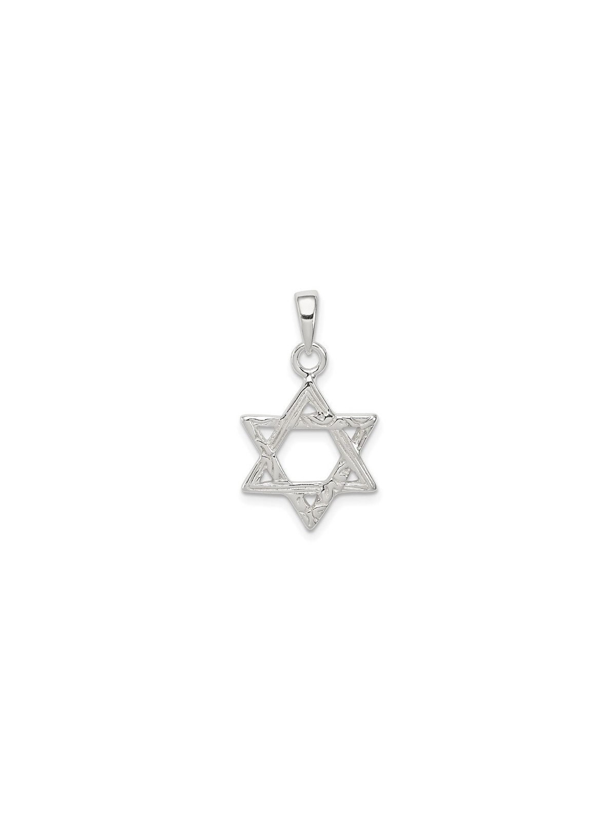Sterling Silver Textured Star of David Pendant | Jewelry | Judaica
