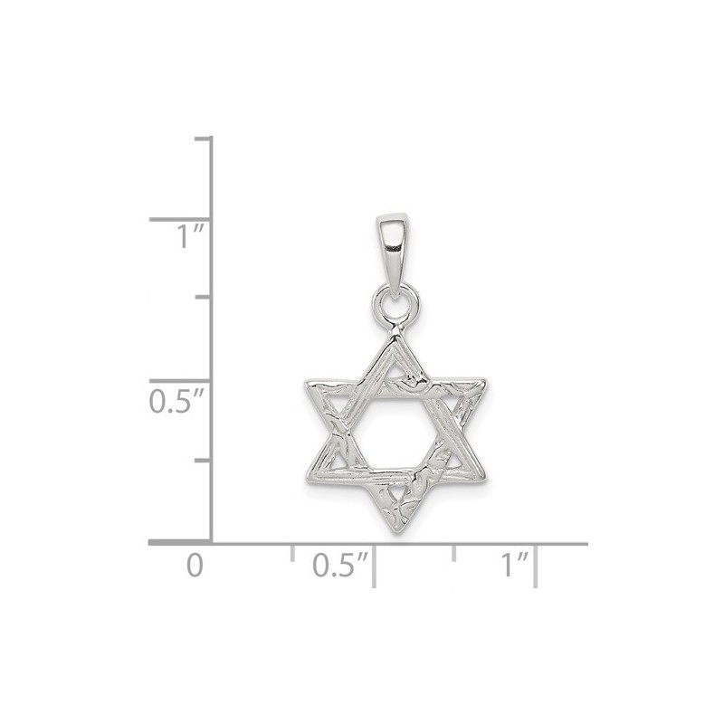 Sterling Silver Textured Star of David Pendant | Jewelry | Judaica