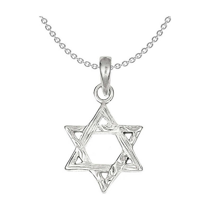 Sterling Silver Textured Star of David Pendant | Jewelry | Judaica