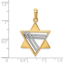 14k Two-Tone Gold Deluxe Star of David Pendant | Jewelry | Judaica