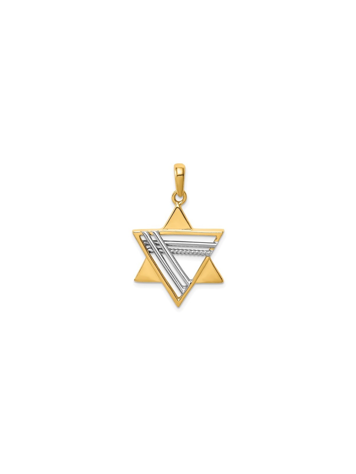 14k Two-Tone Gold Deluxe Star of David Pendant | Jewelry | Judaica