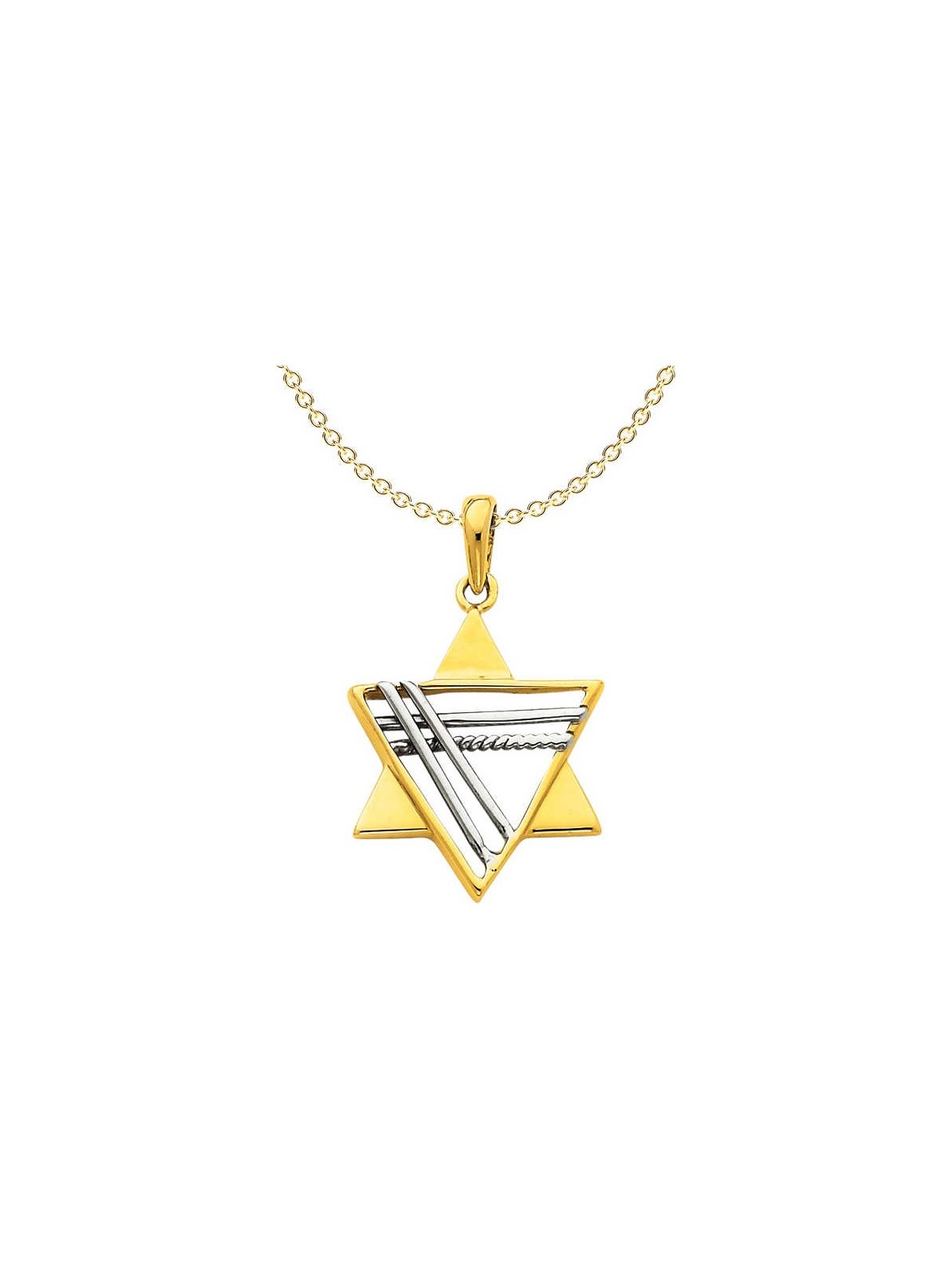 14k Two-Tone Gold Deluxe Star of David Pendant | Jewelry | Judaica