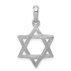 14k White Gold Textured Star Of David Pendant | Jewelry | Judaica