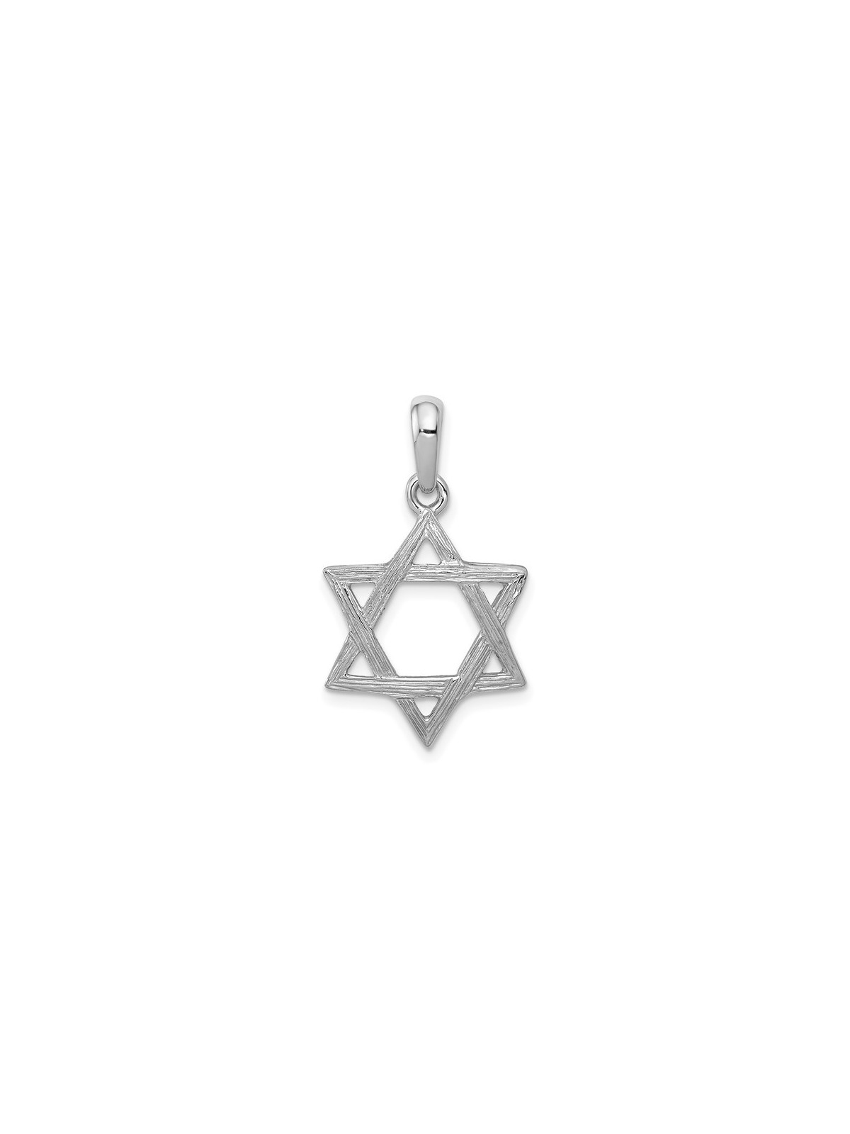 14k White Gold Textured Star Of David Pendant | Jewelry | Judaica