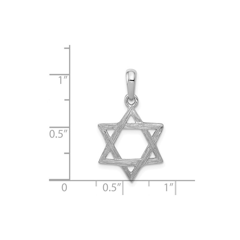 14k White Gold Textured Star Of David Pendant | Jewelry | Judaica