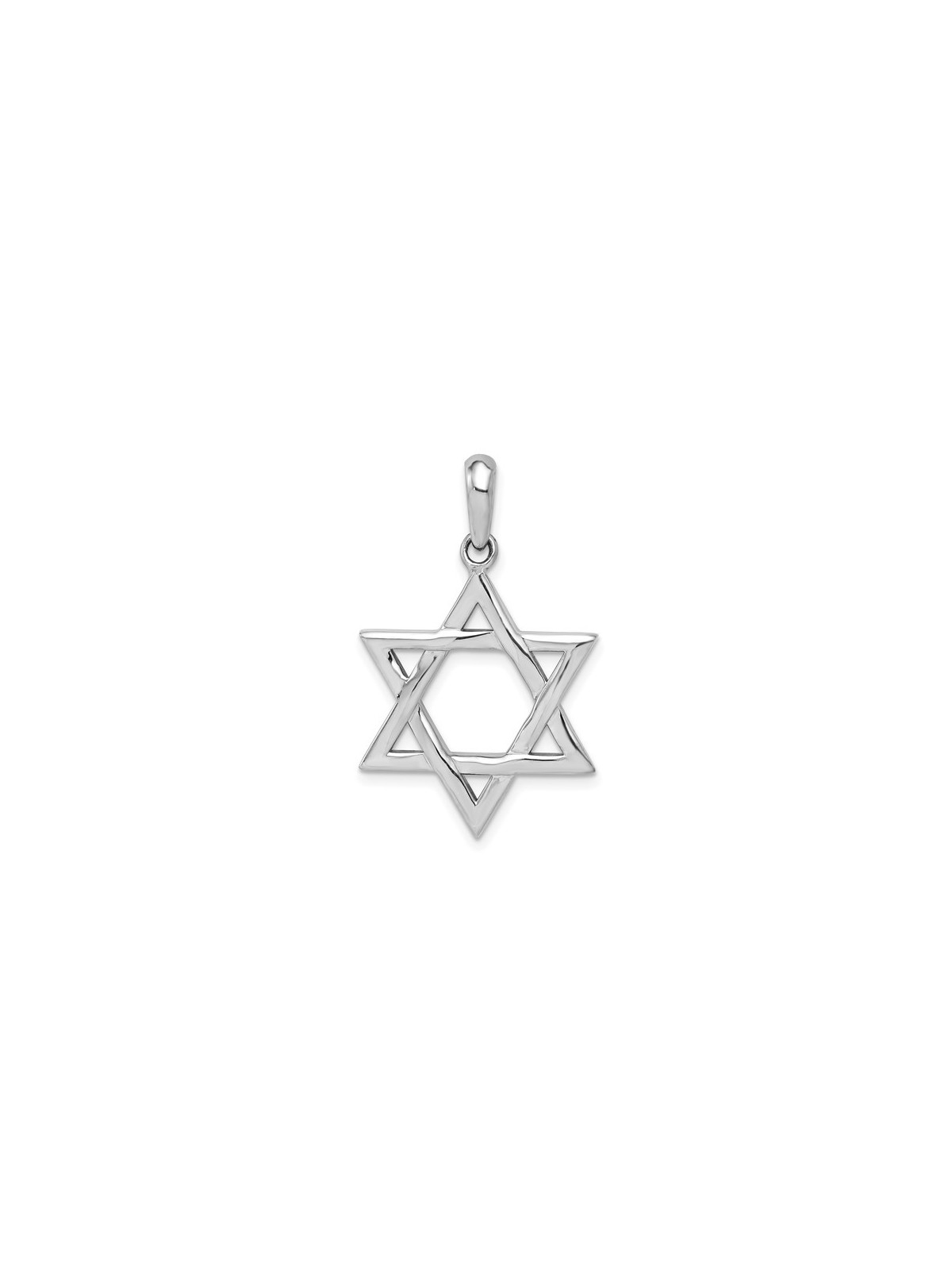 14k White Gold High-Polish Star of David Pendant | Jewelry | Judaica