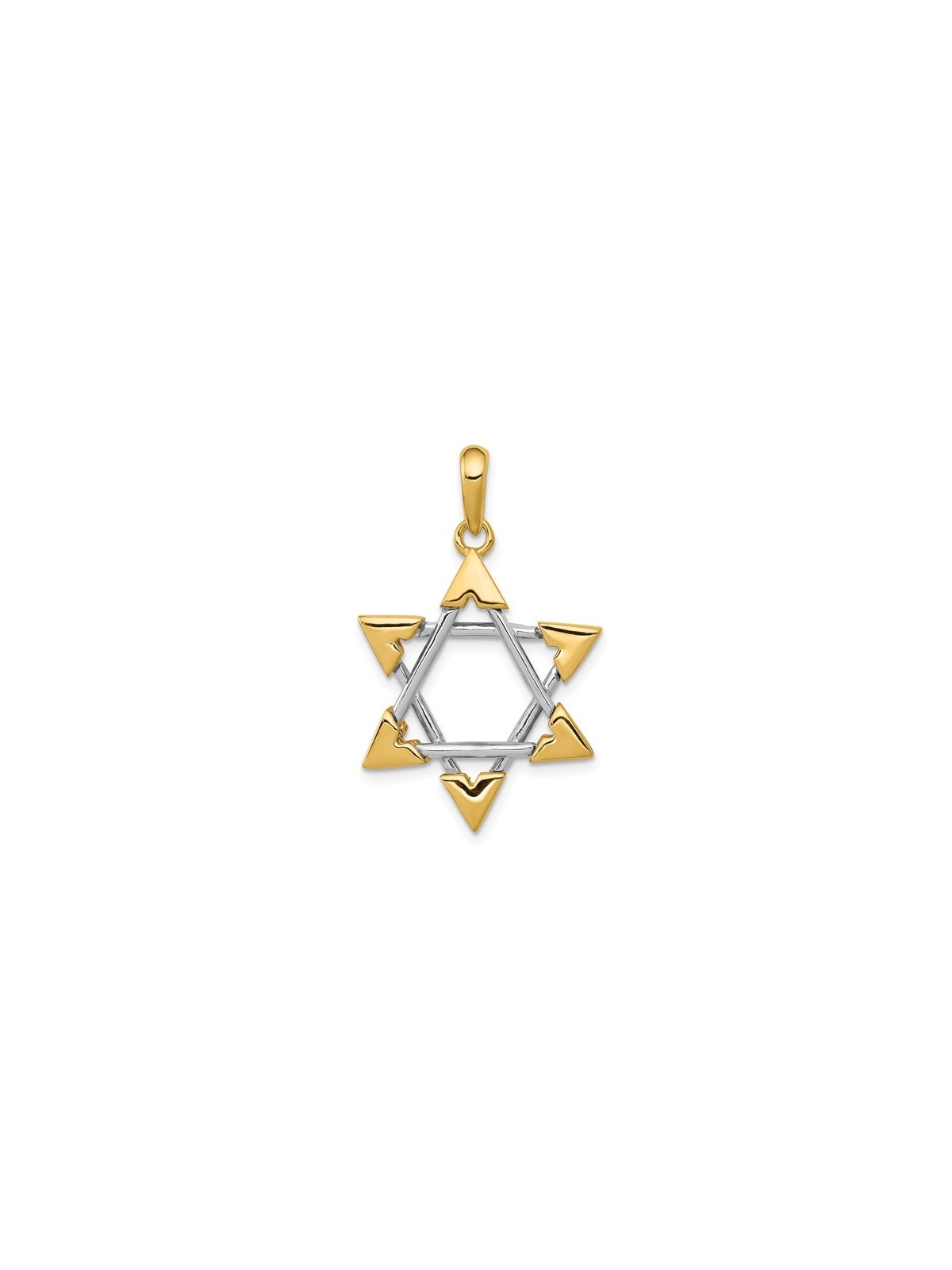 14k Two-Tone Gold Unique Star of David Pendant | Jewelry | Judaica