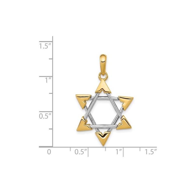 14k Two-Tone Gold Unique Star of David Pendant | Jewelry | Judaica