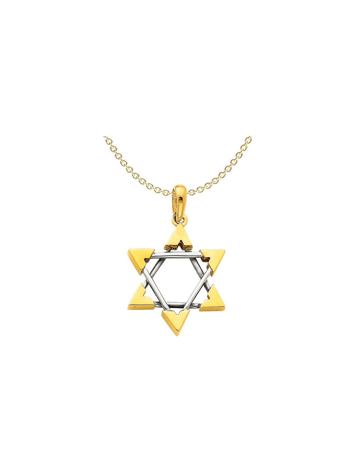 14k Two-Tone Gold Unique Star of David Pendant | Jewelry | Judaica