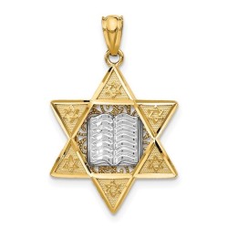 14k Two-Tone Gold Embellished Star of David Pendan | Jewelry | Judaica