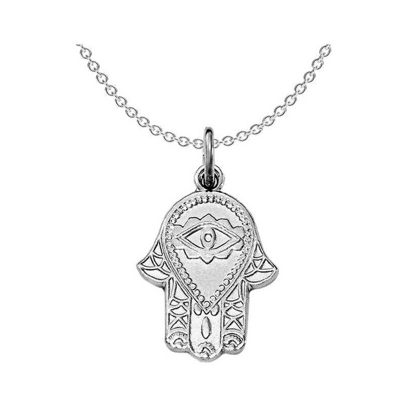Sterling Silver Hamsa Eye Pendant | Jewelry | Judaica