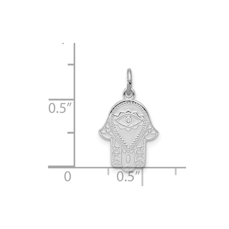 Sterling Silver Hamsa Eye Pendant | Jewelry | Judaica
