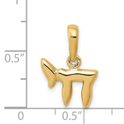 14k Yellow Gold Elegant Chai Pendant | Jewelry | Judaica