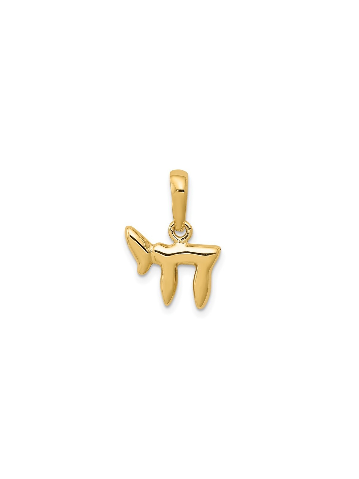 14k Yellow Gold Elegant Chai Pendant | Jewelry | Judaica