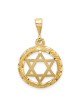 14k Yellow Gold Textured Star of David Circle Pend | Jewelry | Judaica