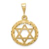 14k Yellow Gold Textured Star of David Circle Pend | Jewelry | Judaica