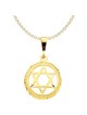 14k Yellow Gold Textured Star of David Circle Pend | Jewelry | Judaica