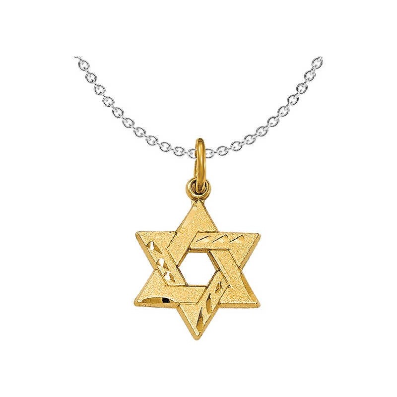 Sterling Silver Gold-Tone Star of David Pendant | Jewelry | Judaica