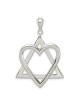 Sterling Silver Heart Star of David Pendant | Jewelry | Judaica