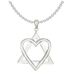 Sterling Silver Heart Star of David Pendant | Jewelry | Judaica